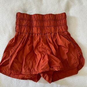 Free people high waisted shorts: “the way home shorts”- color red earth